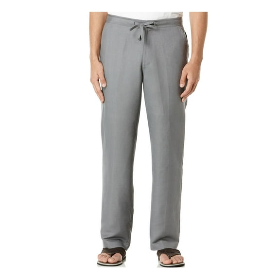 CUBAVERA Mens Gray Classic Fit Linen Blend Pants S