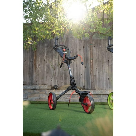 CUBE CART 3 Wheel Push Pull Golf Cart - Two Step Open/Close - Smallest Folding Lightweight Golf Cart in The World