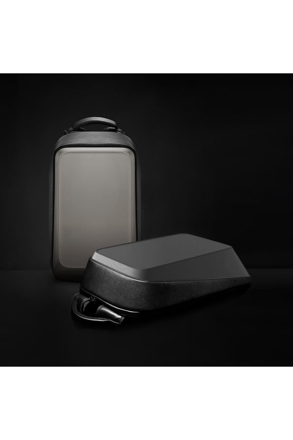 CUBE Series Black Square Backpack Riding Outdoor Backpack Hard Shell Computer Bag,Black