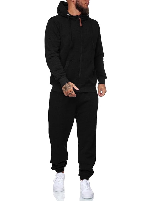 Sweatsuits for Men 2 Piece Men's Jogging Tracksuit Set Hoodie Casual Athletic Long Sleeve Zipper Suit Set Men's Casual Outfits