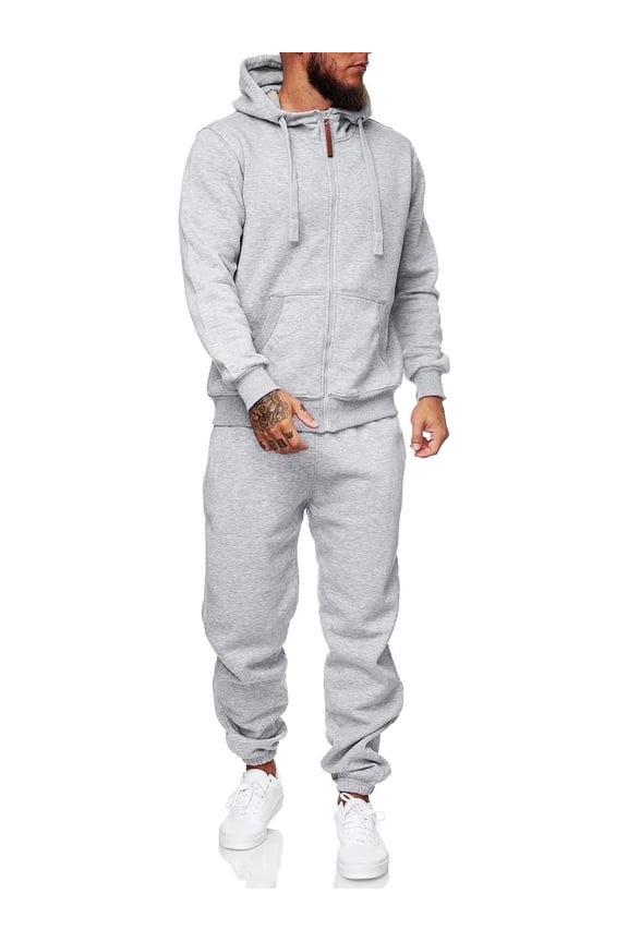 Sweatsuits for Men 2 Piece Men's Jogging Tracksuit Set Hoodie Casual Athletic Long Sleeve Zipper Suit Set Men's Casual Outfits