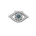 thumbnail image 1 of CUBIC ZIRCONIA EVIL EYE NECKLACE IN 14K WHITE GOLD :  Pendant with 22" chain, 1 of 2