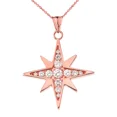thumbnail image 1 of CUBIC ZIRCONIA NORTH STAR PENDANT NECKLACE IN ROSE GOLD, 1 of 1