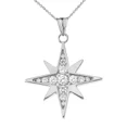 thumbnail image 1 of CUBIC ZIRCONIA NORTH STAR PENDANT NECKLACE IN WHITE GOLD, 1 of 1