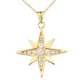 thumbnail image 1 of CUBIC ZIRCONIA NORTH STAR PENDANT NECKLACE IN YELLOW GOLD, 1 of 1