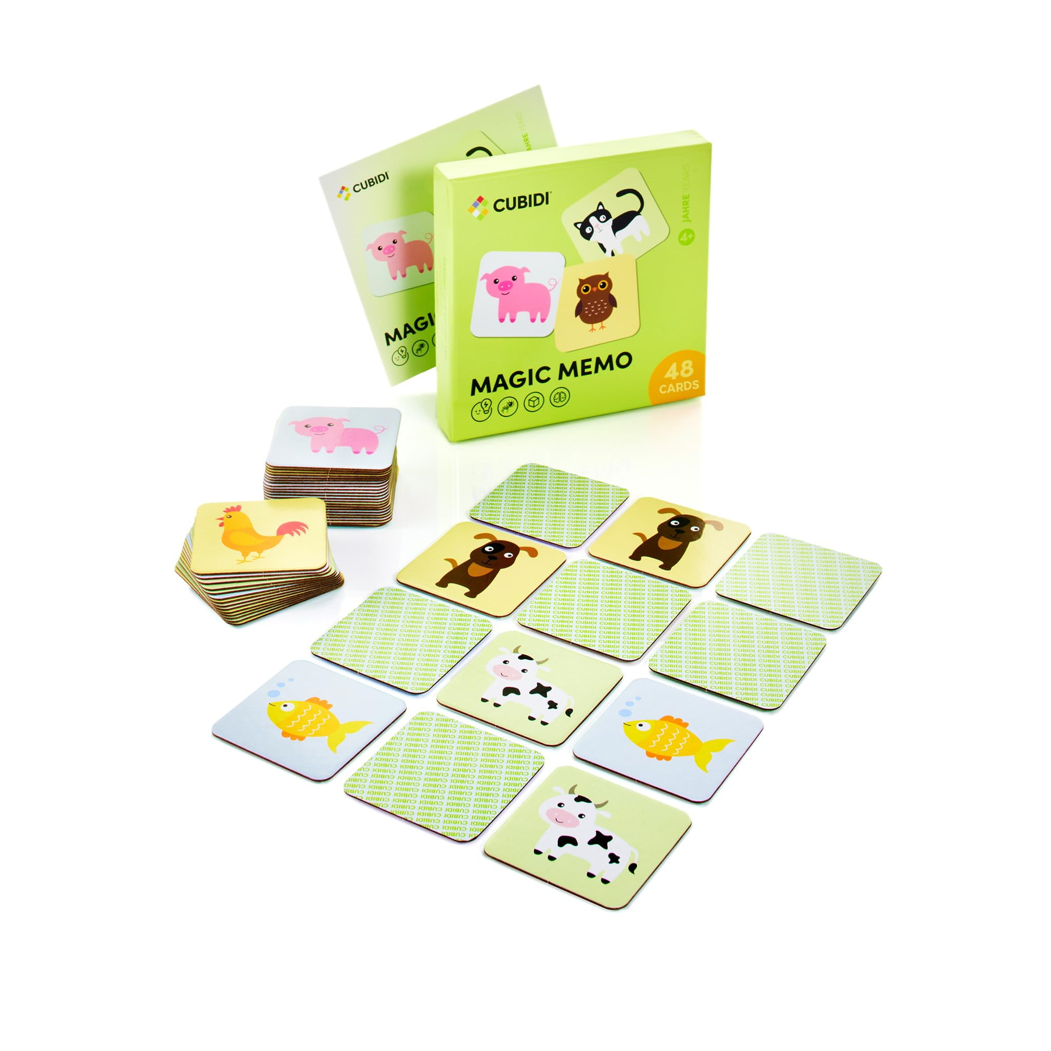 CUBIDI Memory Matching Game , Educational Toys for 4+ Year Olds , Card Games for Toddler Activities , Montessori Toys for 4+ Year Olds , Pair Games for Kids as Preschool Learning Activities
