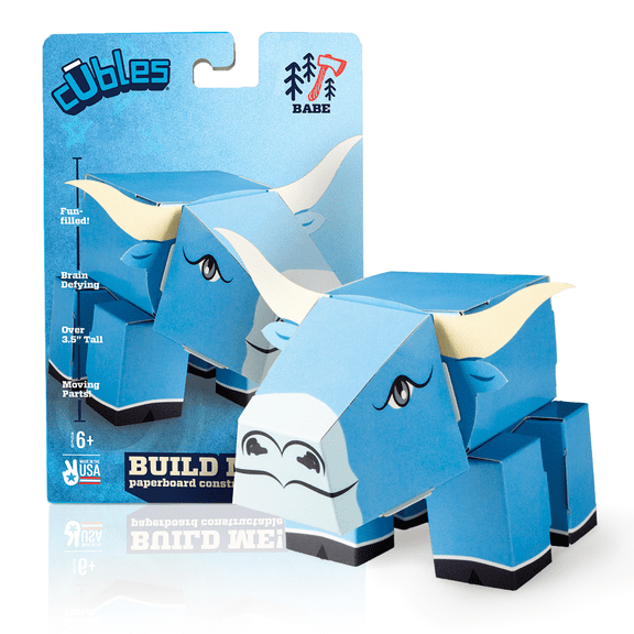 Cubles Babe the Blue Ox Buildable Papercraft Character Kit, No Glue, No Scissors, Ages 6+