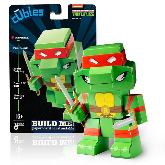 Cubles TMNT Raphael Officially Licensed Buildable Papercraft Character Kit, No Glue, No Scissors, Ages 6+