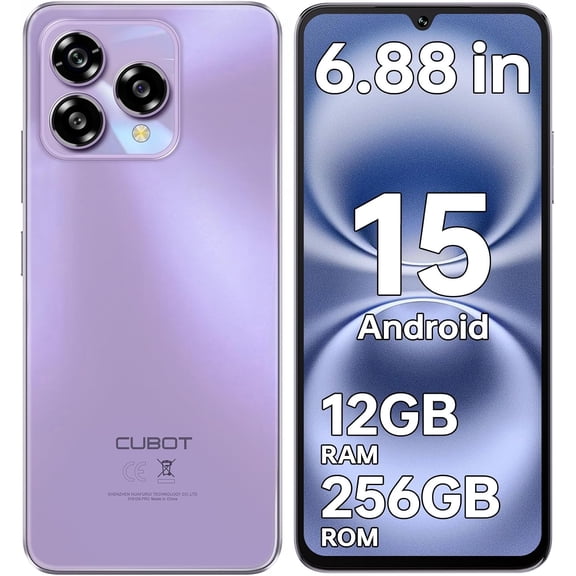 CUBOT A40 4G LTE GSM (Compatible with Tmobile Mint Tello & Global) (256GB + 4GB+8GB) Android Phone 6.88" 48MP Triple Cam Dual SIM Octa Core Liberado (Purple.)