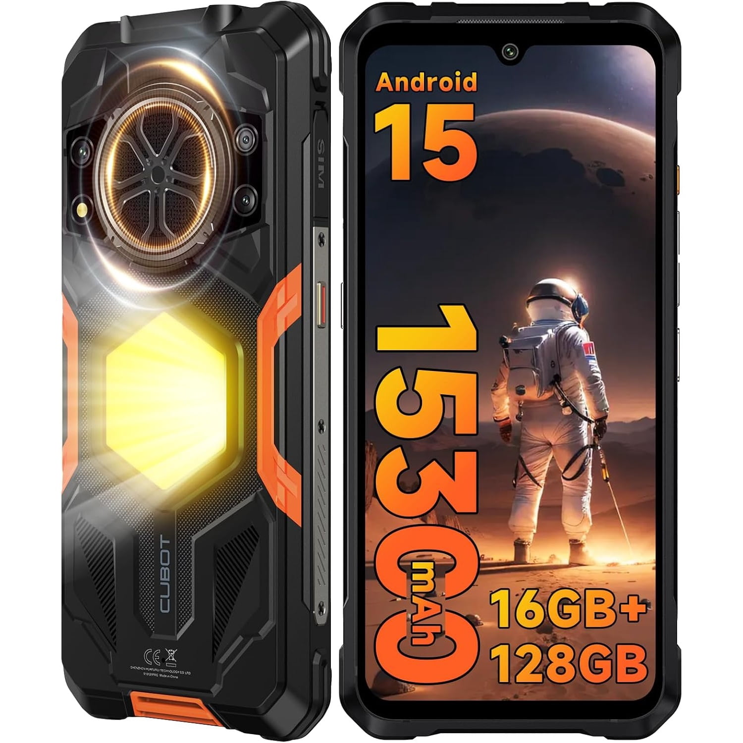 CUBOT KingKong Power 5 Rugged Phone Unlocked-15300mAh Battery Cellphone, 6.88'' Display, 16GB 128GB,Black