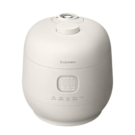 CUCHEN CRH-TWK0640WUS | Induction Heating Dual Pressure Rice Cooker 6 Cup (Uncooked) | High/Non-Pressure | Easy Open Handle | Stainless Cover | Auto Steam Clean | Made in Korea