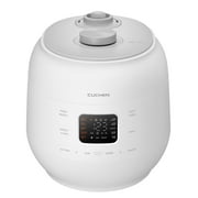 CUCHEN CRS-FWK1040WUS | Dual Heating Pressure Rice Cooker 10 Cup Uncooked | High/Non-Pressure | Triple Power Packing | Easy Open Handle | Stainless Cover | Auto Steam Clean | White