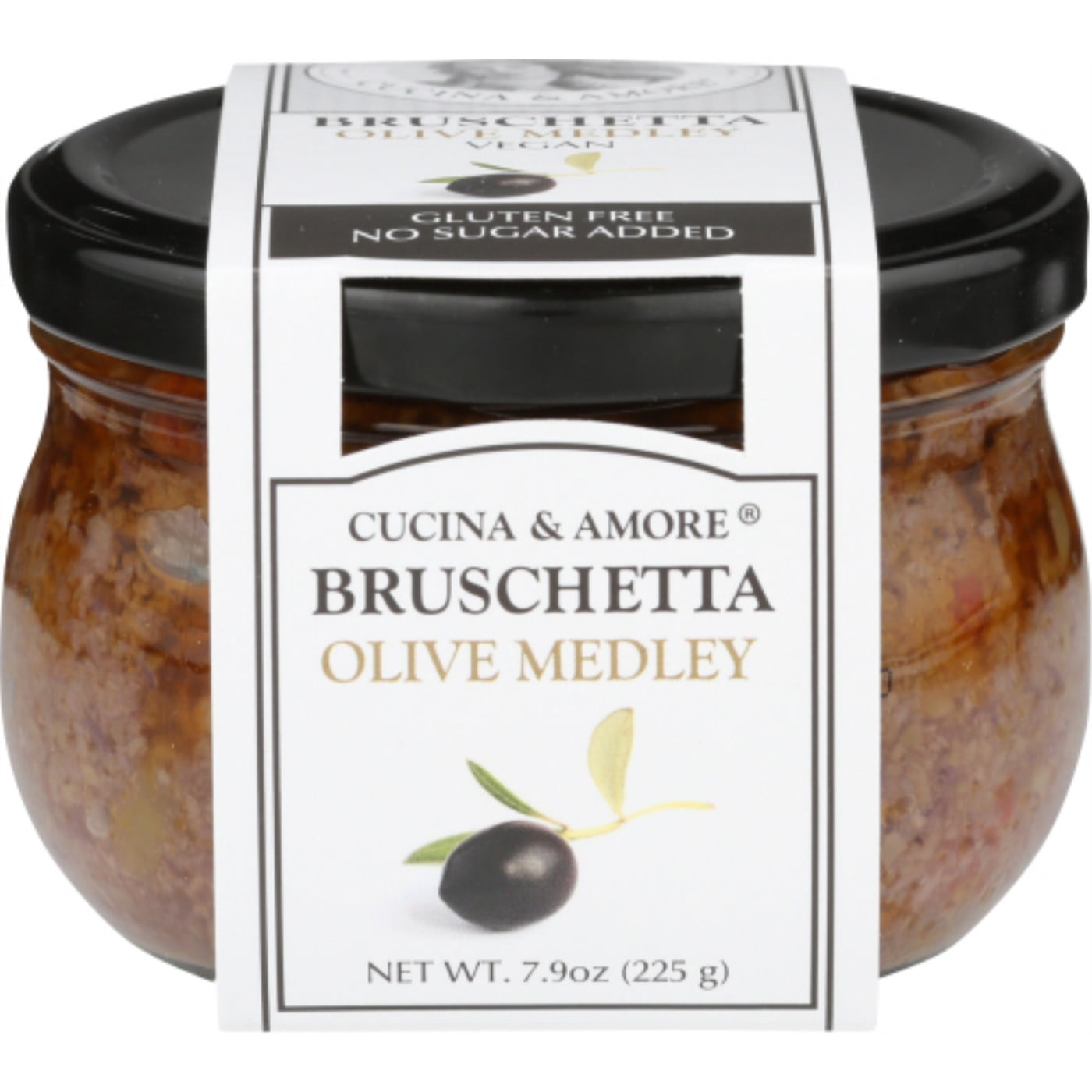 CUCINA \u0026 AMORE: Bruschetta Black Olive, 7.9 oz