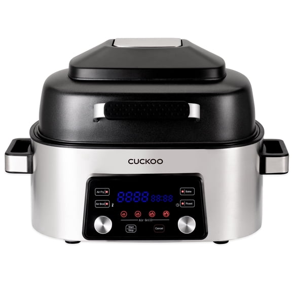 Cuckoo 6 Quart Stainless Steel Air Fryer and Grill, Convection Oven, Toaster and Defroster, Multi-Cook Options CAFG-A0601S
