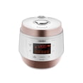 thumbnail image 1 of CUCKOO CMC-QSB501S 5-Quart Premium Multi-Pressure Cooker with 2-Ply Stainless Nonstick Inner Pot, 13 Menu Modes, 6 Accessories, Fuzzy Logic Tech, 3 Voice Guide, Auto Clean (White/Rose Gold), 1 of 5