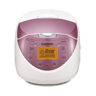 CUCKOO CR-0631F 6-Cup (Uncooked) / 12-Cup (Cooked) Micom Rice Cooker with Nonstick Inner Pot, 8 Menu Modes, LCD Display, Fuzzy Logic Tech, Auto Clean (White/Pink)