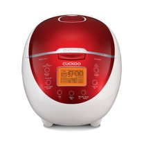 CUCKOO CR-0655F 6-Cup (Uncooked) / 12-Cup (Cooked) Micom Rice Cooker with Nonstick Inner Pot, 12 Menu Modes, LCD Display, Fuzzy Logic Tech, Auto Clean (Red/White)
