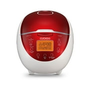 Cuckoo Rice Cooker & Warmer 12 Cup Smart Fuzzy Logic Nonstick Inner Pot White and Red (CR-0655F)