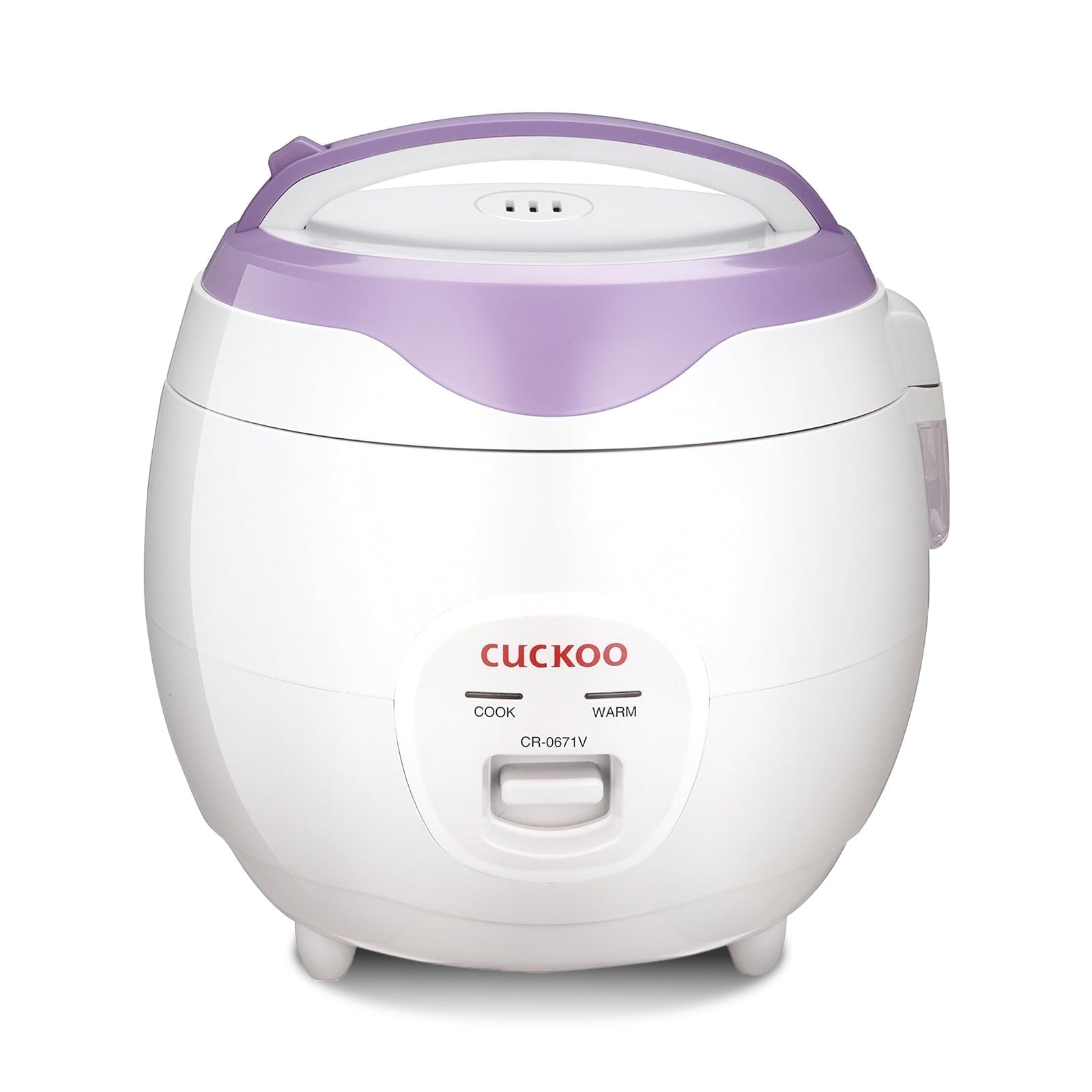 CUCKOO Basic Rice Cooker 6-Cup Uncooked / 12-Cup Cooked, Versatile Rice Maker with Non-Stick Inner Pot, Easy to Use, Auto Keep Warm, White/Purple (CR-0671V)
