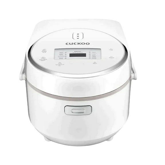 CUCKOO Micom Rice Cooker 8-Cup Uncooked / 16-Cup Cooked with Nonstick Inner Pot, Large Rice Maker with 11 Menu Options, Fuzzy Logic Technology, Auto Clean Mode, LCD Display, White (CR-0810F)