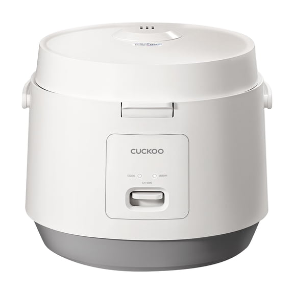 CUCKOO Basic Rice Cooker 10-Cup Uncooked / 20-Cup Cooked, Large Rice Maker and Warmer with Nonstick Inner Pot, Easy to Use with Auto Keep Warm, Includes Steam Tray, White (CR-1095)