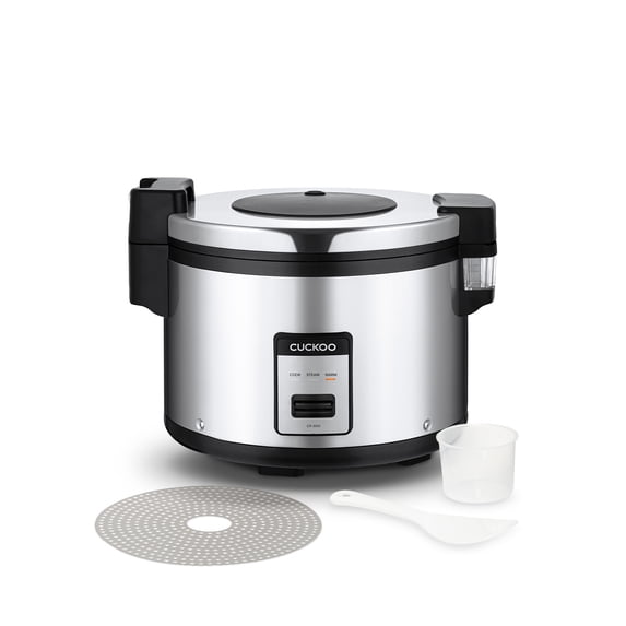 CUCKOO Commercial Rice Cooker & Warmer, Extra Large Rice Cooker 30-Cup Uncooked / 60-Cup Cooked, Professional Industrial Grain Cooker with Large Capacity, Easy One-Touch Operation, Silver (CR-3055)