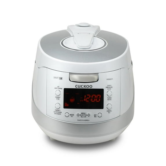 Cuckoo 6 Cup Dry Induction Heating Pressure Rice Cooker with Micom Logic Tech, Nonstick Pot, Warmer, 16 Menu Modes and Voice Guide