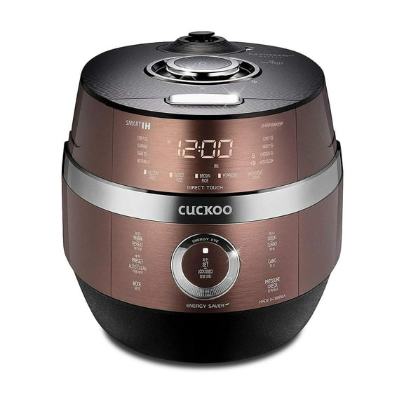 CUCKOO High Pressure Rice Cooker 6-Cup Uncooked / 12-Cup Cooked with Induction Heating Technology, Versatile Rice Maker with 16 Menu Options and Steam Plate, Voice Guide, Copper (CRP-JHR0609F)