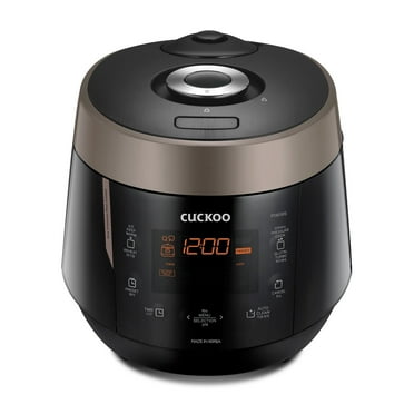 CUCKOO CRP-P0609S 6-Cup (Uncooked) / 12-Cup (Cooked) High Pressure Rice Cooker & Warmer with Nonstick Inner Pot, 12 Menu Options, Fuzzy Logic Tech, 3 Voice Guide, Auto Clean (Black/Copper)