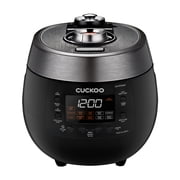 CUCKOO Twin Pressure Rice Cooker 6-Cup Uncooked / 12-Cup Cooked with Nonstick Inner Pot, Versatile Rice Maker & Warmer with 14 Menu Options, Voice Guide, Auto Clean, Black CRP-RT0609FB