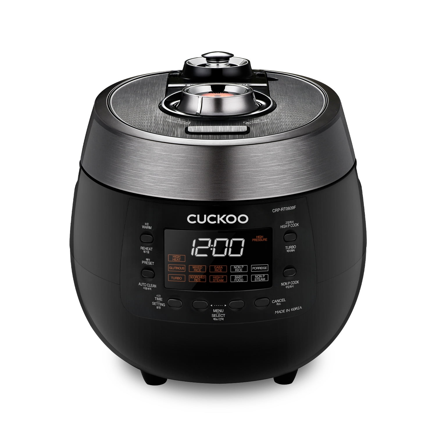 Black 6-Cup Stainless Steel Electric Rice Cooker with Steamer
