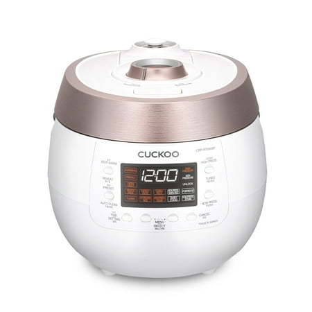 CUCKOO Twin Pressure Rice Cooker 6-Cup Uncooked / 12-Cup Cooked with Nonstick Inner Pot, Versatile Rice Maker & Warmer with 14 Menu Options, Voice Guide, Auto Clean, White (CRP-RT0609FW)