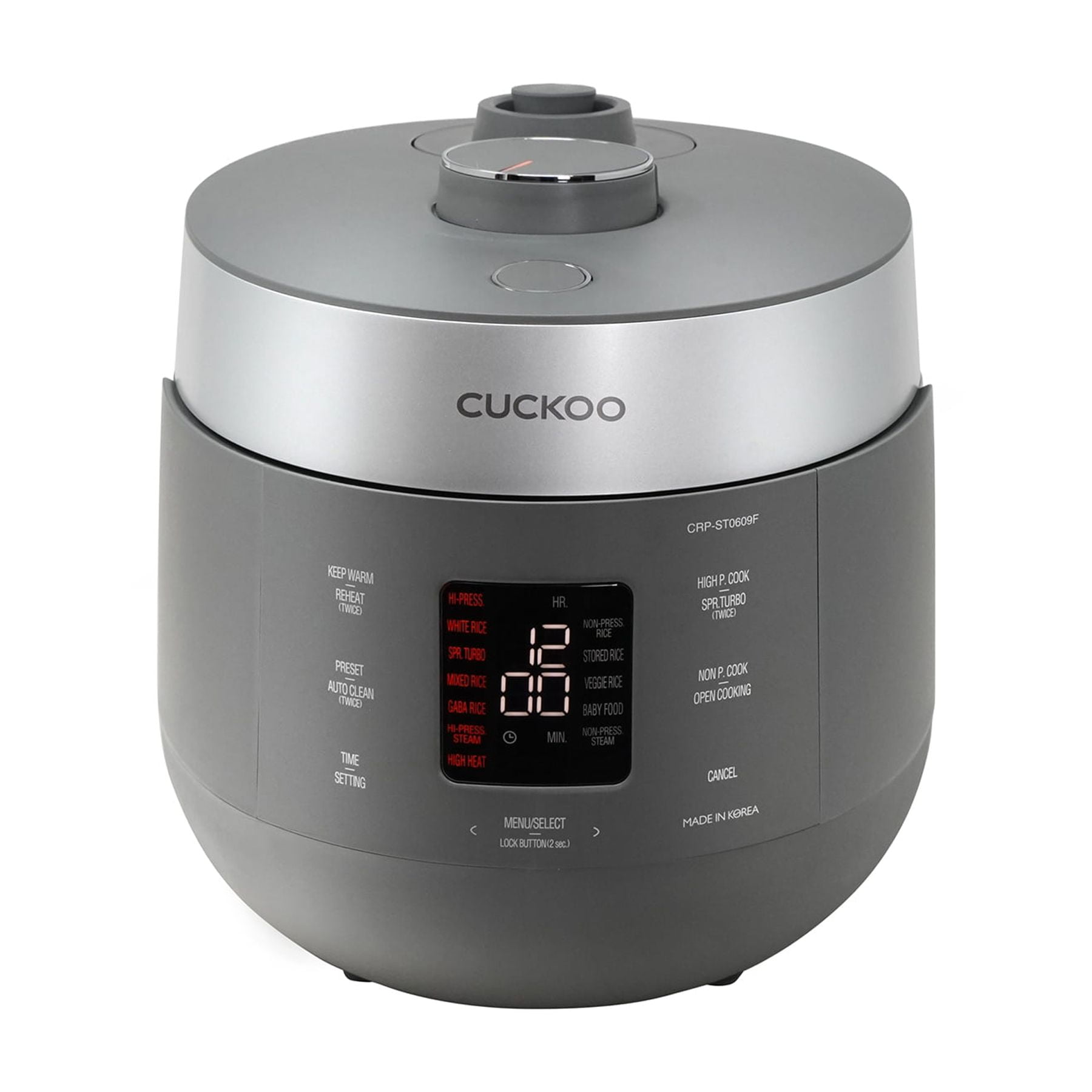 CUCKOO CRP-ST0609FG 6-Cup (Uncooked) / 12-Cup (Cooked) Twin Pressure Rice Cooker & Warmer with Nonstick Inner Pot, 16 Menu Options, 3 Voice Guide, Auto Clean (Gray) Sansujyuku sansujyuku.com