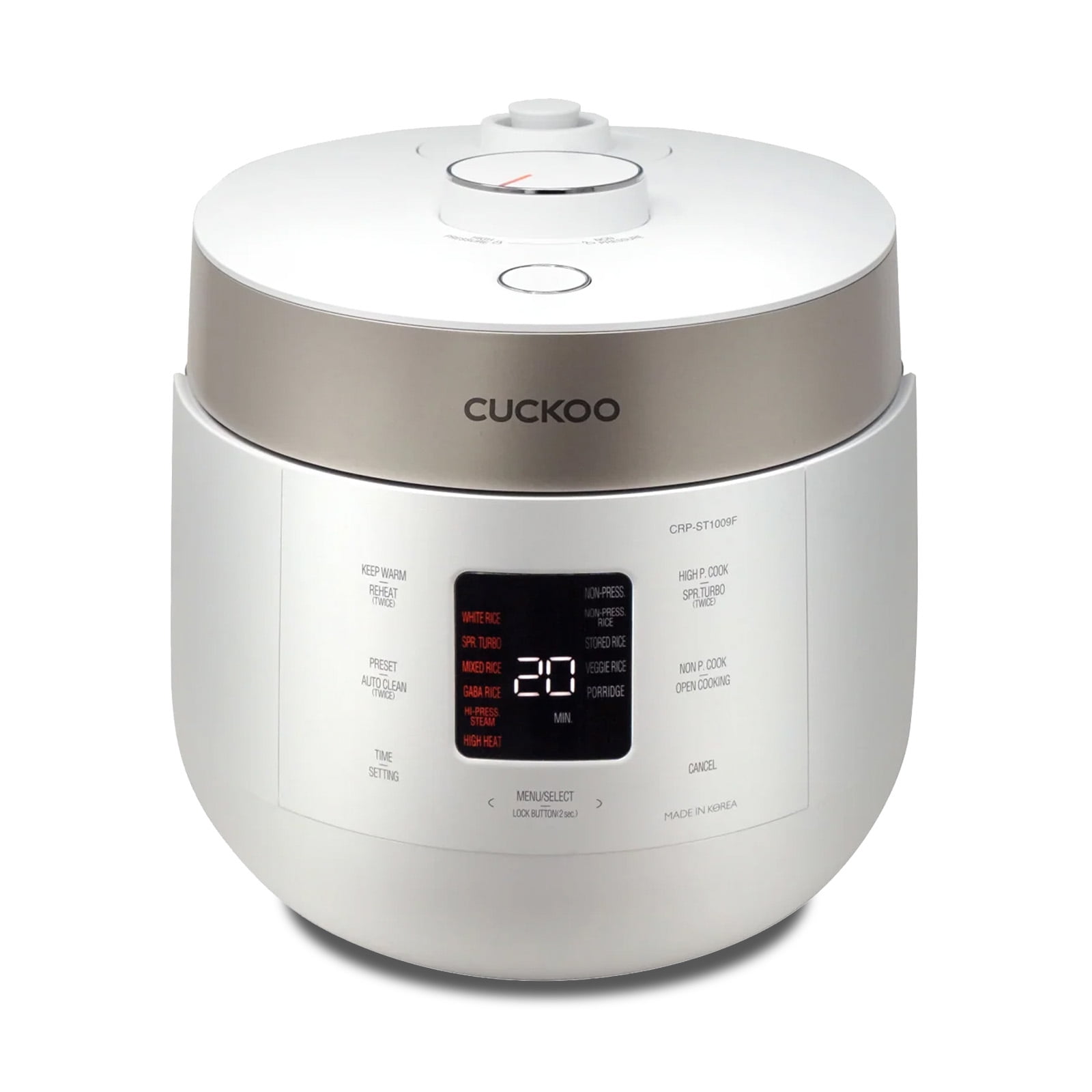 6-Cup White Stainless Steel Electric Twin Pressure Rice Cooker