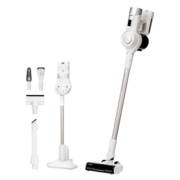 Cuckoo Cordless Upright Vacuum 5‑Layer Filtration, Smart Dust Sensor, 38‑Min Runtime, White, (CVC-A1410NW)