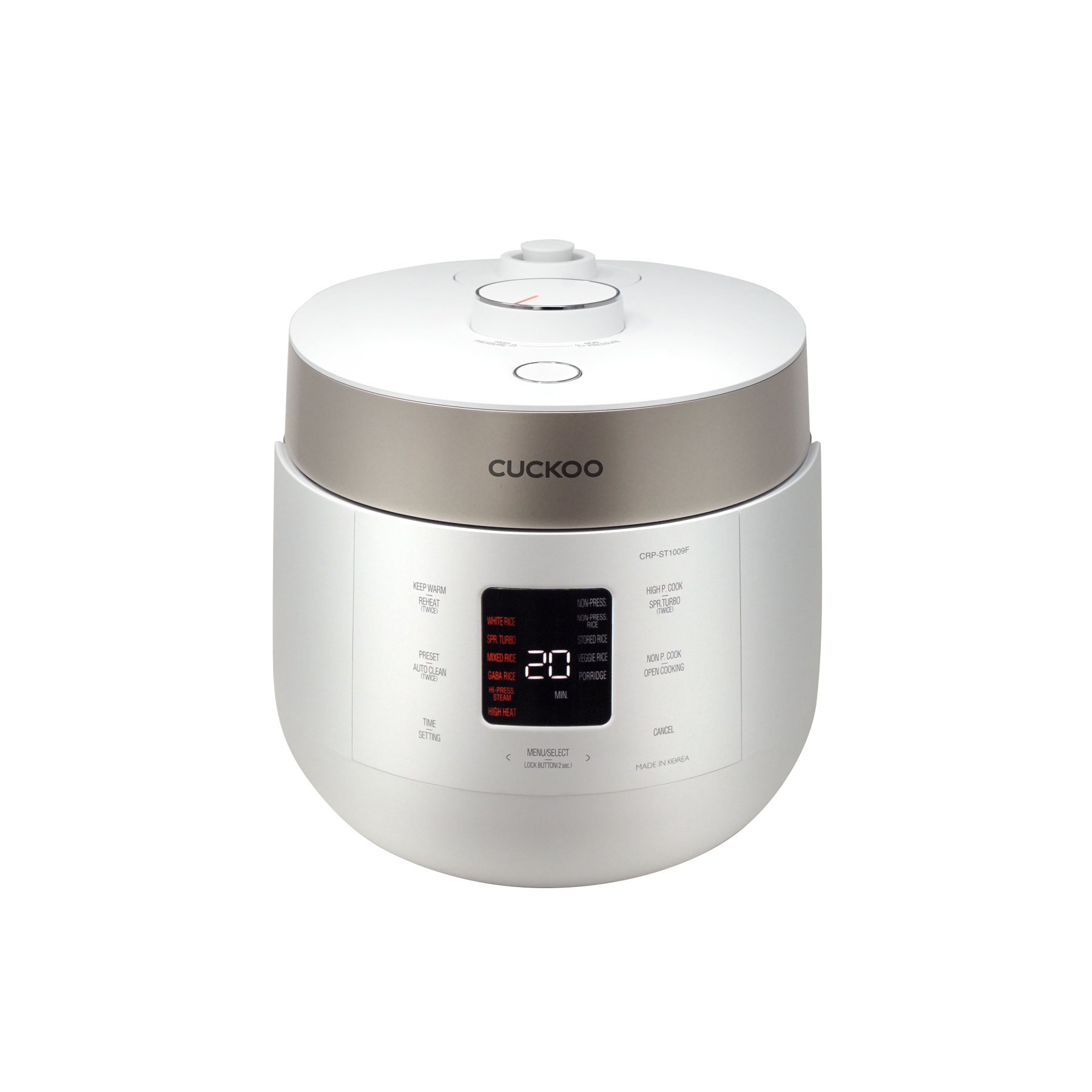 CUCKOO CRP-ST1009FW 10-Cup (Uncooked) / 20-Cup (Cooked) Twin Pressure Rice Cooker & Warmer with Nonstick Inner Pot, 16 Menu Options, 3 Voice Guide, Auto Clean (White) Sansujyuku sansujyuku.com