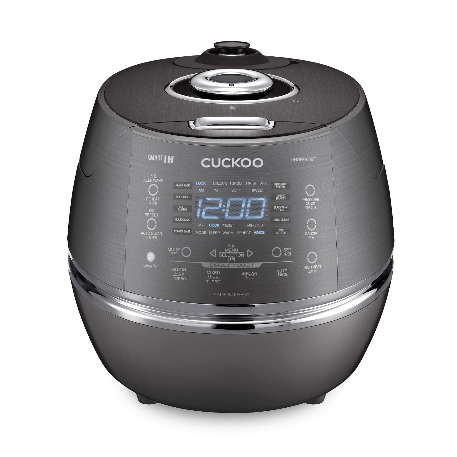 6-Cup Dark Gray Stainless Steel Induction Heating Rice Cooker