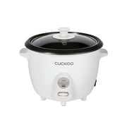 CUCKOO One Touch Rice Cooker 6-Cup Uncooked / 12-Cup Cooked, Small Rice Cooker & Warmer with Steamer Tray, Versatile Grain Cooker, Soup Maker, Auto Keep Warm, White CR-0601C