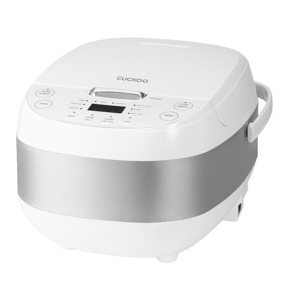 CUCKOO Rice Cooker & Warmer 6 Cup Uncooked / 12 cup Cooked, Smart Fuzzy Logic Ceramic Inner Pot White (CR-0605F)