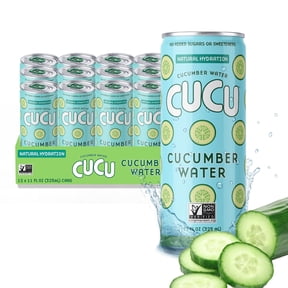 CUCU Cucumber Water Natural Hydration from Cucumbers with Vitamin C, Electrolytes & Antioxidants No Sugar Added, Non-GMO 12 Pack, 11 fl oz Cans