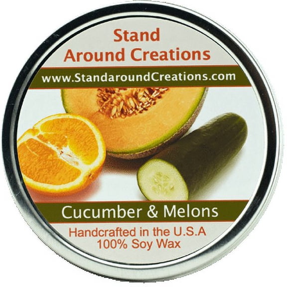 CUCUMBER & MELONS TIN 16-OZ. ALL NATURAL SOY CANDLE