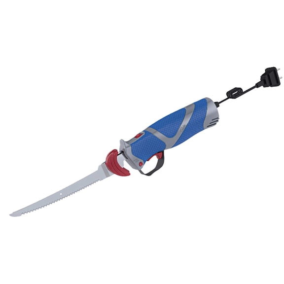 Cuda Electric Fillet Knife Kit 8" Fully Serrated Fillet 420 Gray PVD Blade Synthetic Handle Blue