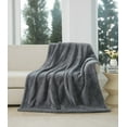thumbnail image 1 of Cozy Haven Faux Fur Throw Blanket for Adults, Grey, 50" x 72", 1 of 10