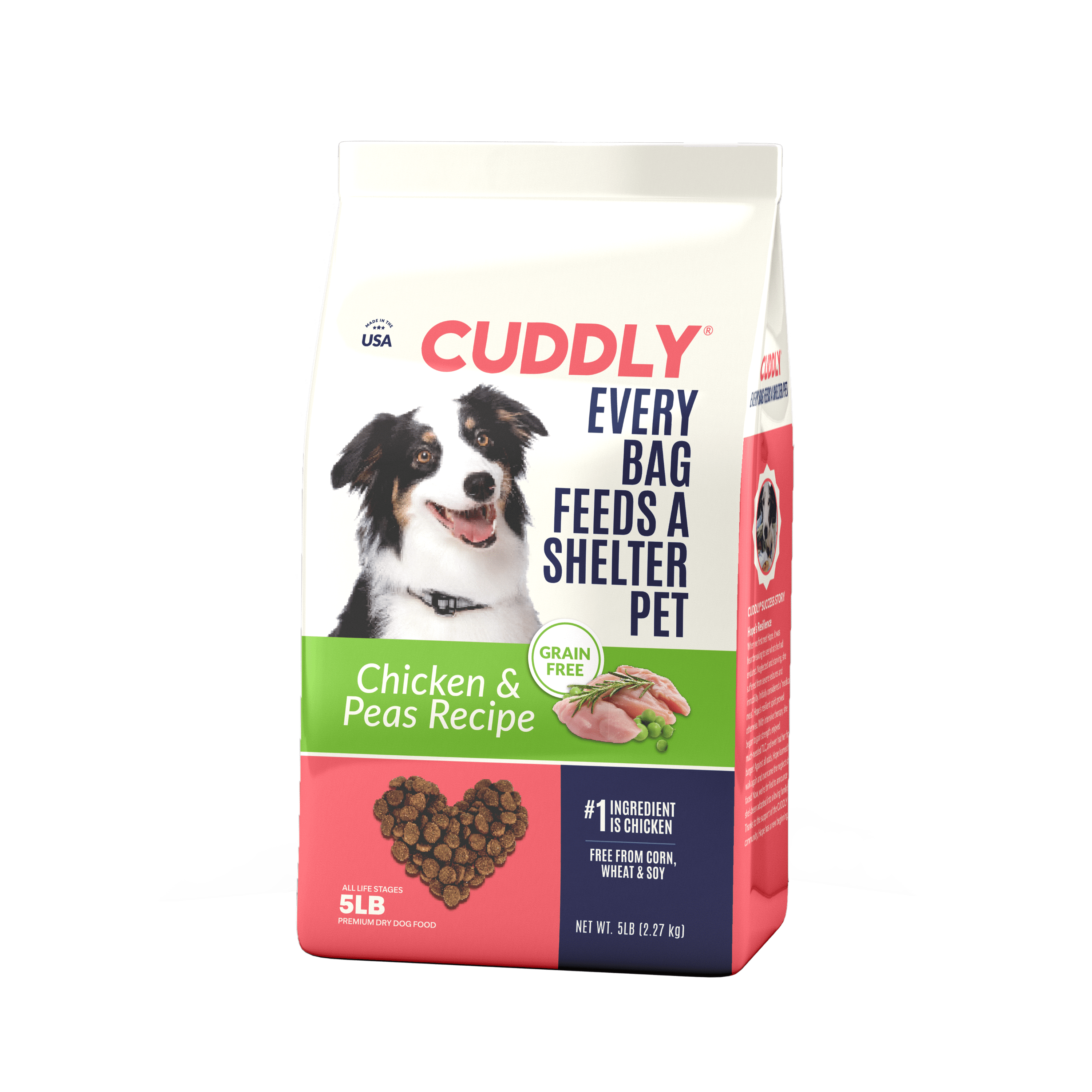 CUDDLY Chicken & Pea Grain Free Dry Dog Food, 5lb