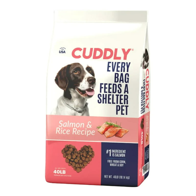 CUDDLY Dry Dog Food, Salmon and Rice, 40 lb Bag - Walmart.com