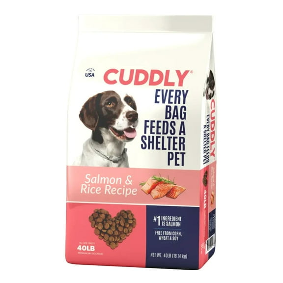 CUDDLY Dry Dog Food, Salmon and Rice, 40 lb Bag