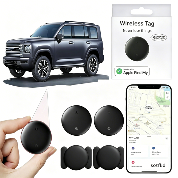 CUDIAO 2 Pack Gps Tracker for Vehicles,Tracker Device for Vehicles,Tracking Devices for Cars Hidden,Car Gps Tracker (Only Ios) | No Monthly Fee | Magnetic Shell | Waterproof | Works with