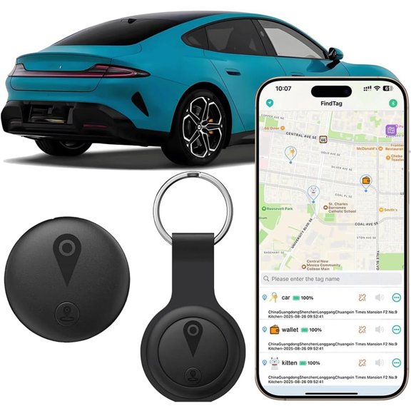 CUDIAO Gps Tracker for Vehicles, No Subscription Or Sim Required(Ios Only), Hidden Vehicle Locator, Magnetic Waterproof, Accurate Tracking, 365-Day Battery Life,(F18B)