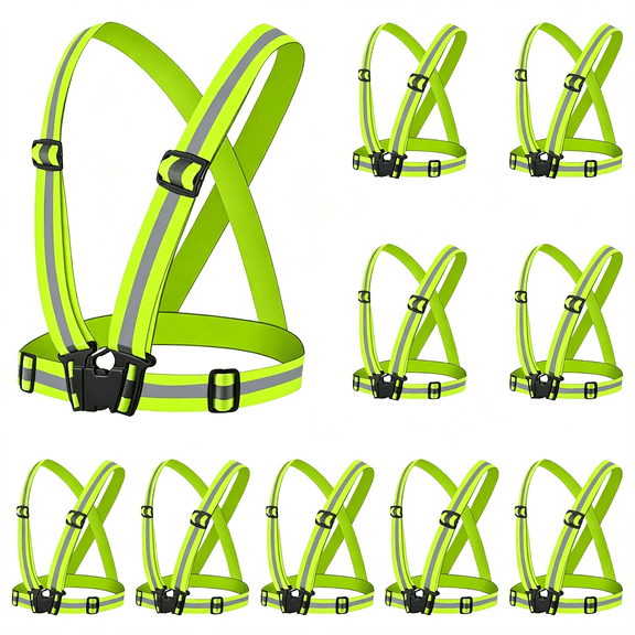 CUDIAO Reflective Vest - Running Vest Reflector, Reflective Running Vest with Safety Straps, High Visibility Reflector 360-Degree Visibility Lightweight Breathable Reflective Vest