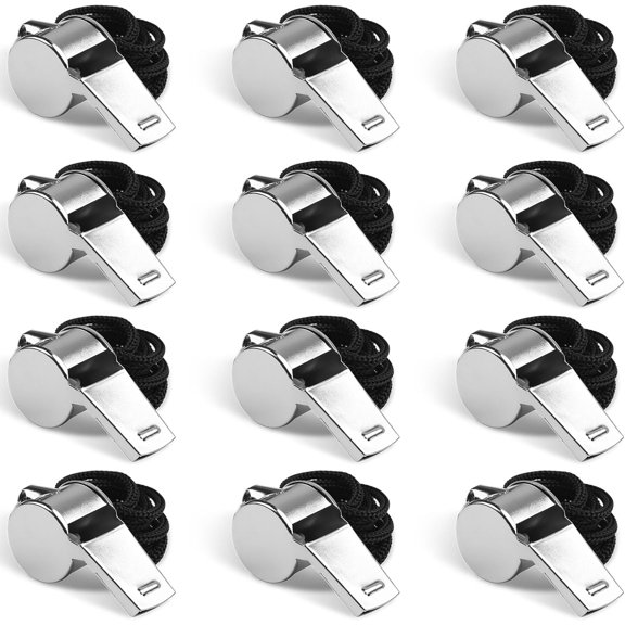 CUDIAO Sports Whistle with Lanyard, Very Loud Stainless Steel Whistle, Ideal for Coaches, Referees, Personal Defense, and Recreation Whistles Bulk